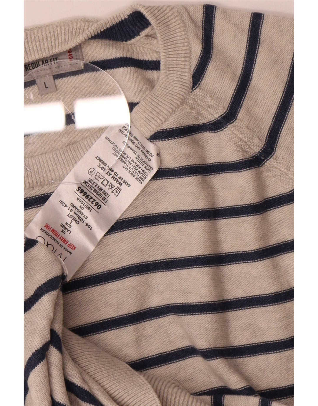 Ανδρικό πουλόβερ Marks & Spencer Boat Neck Jumper Μεγάλο Γκρι ριγέ