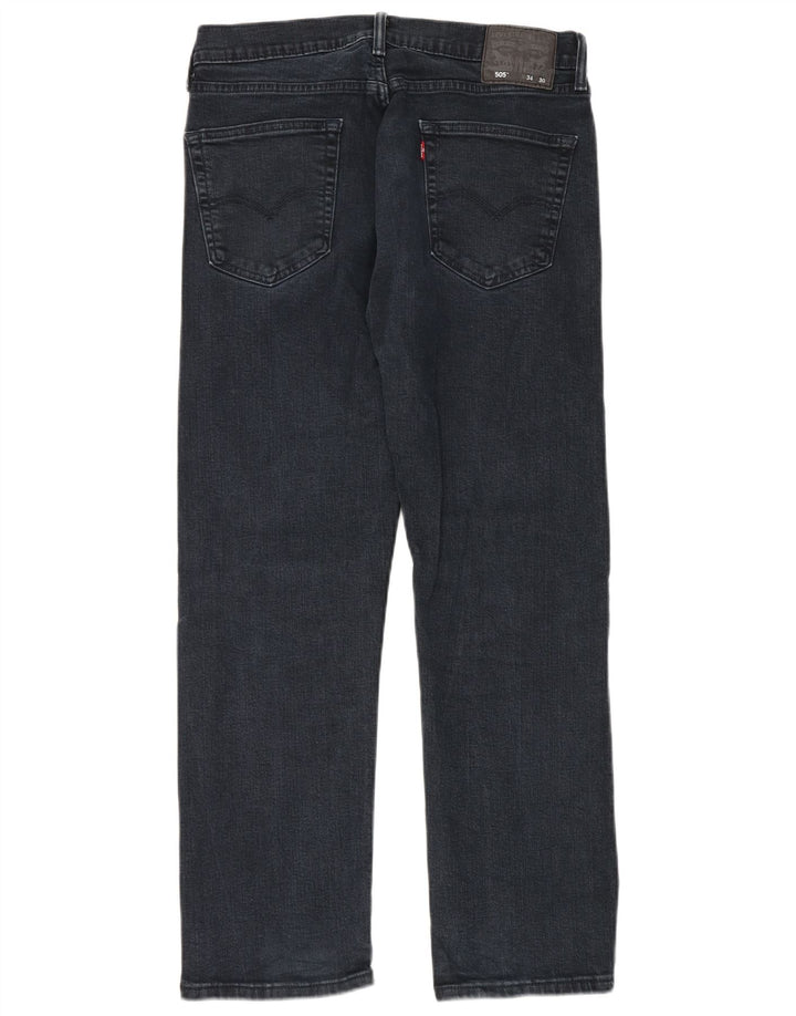 Levi's Mens 505 Straight Jeans W34 L30 Navy Blue Cotton