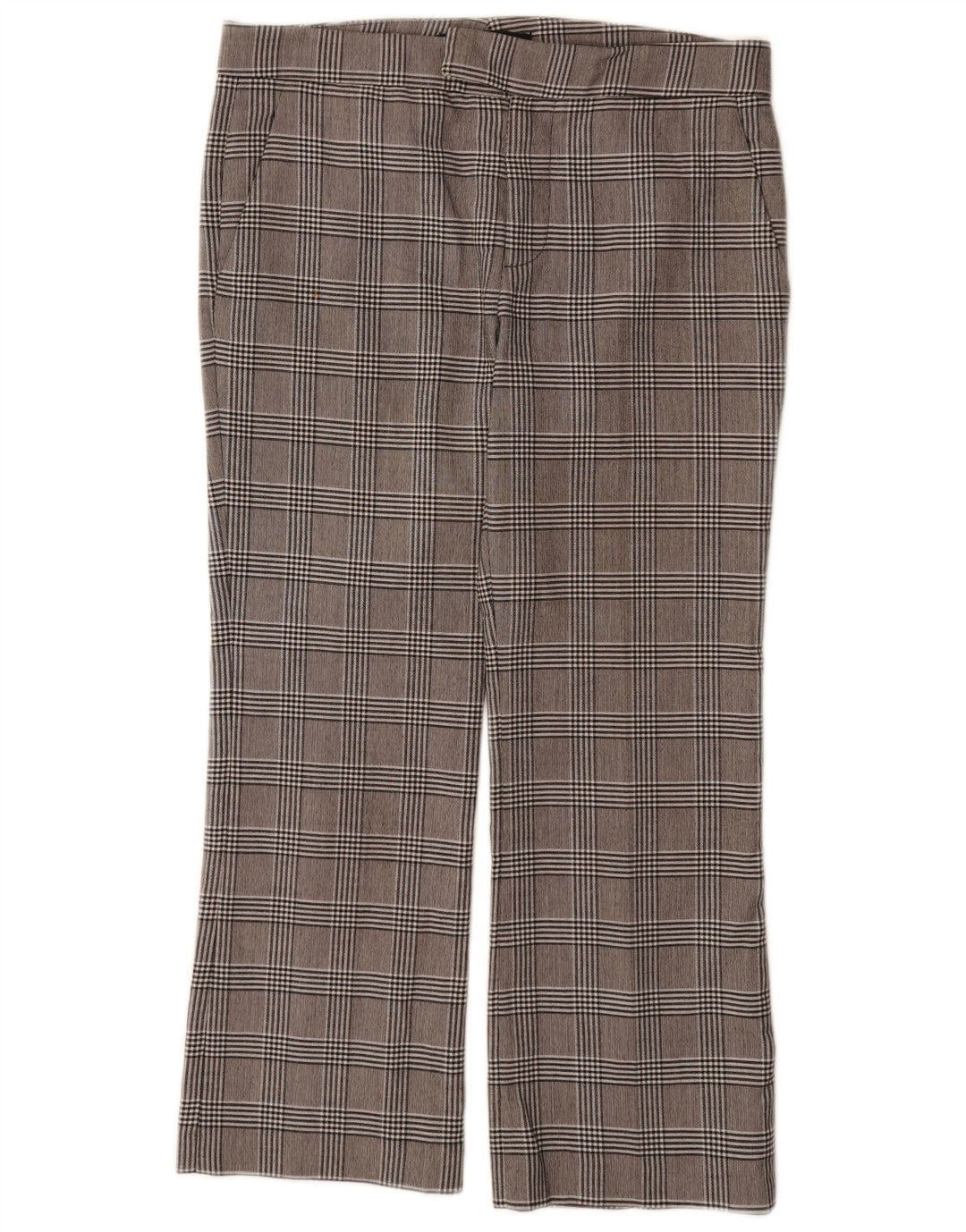 Zara γυναικείο ίσιο παντελόνι EU 38 Small W32 L26 Grey Check Polyester