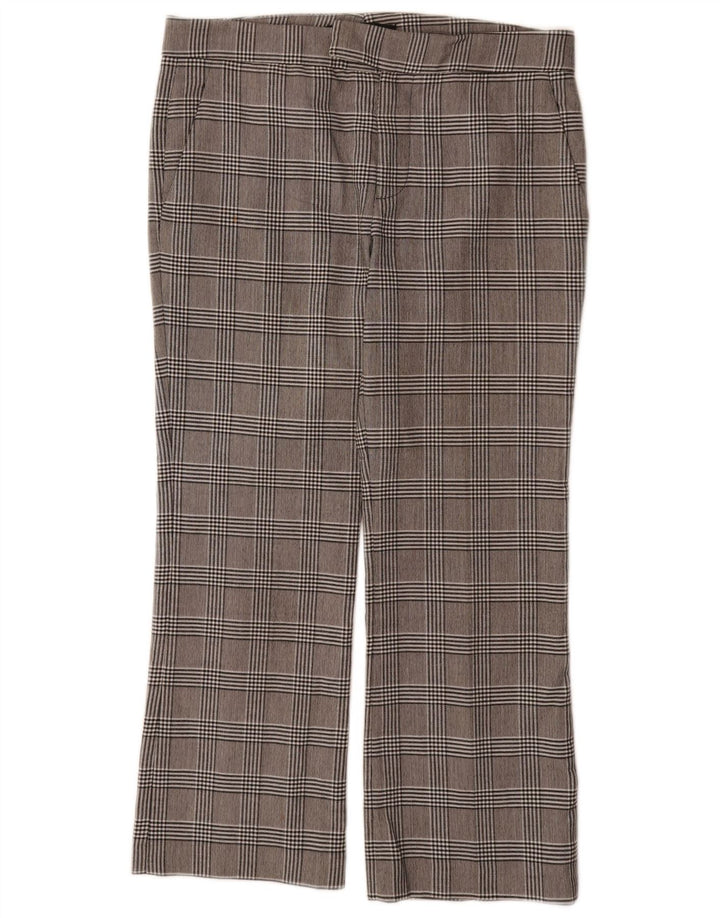 Zara γυναικείο ίσιο παντελόνι EU 38 Small W32 L26 Grey Check Polyester