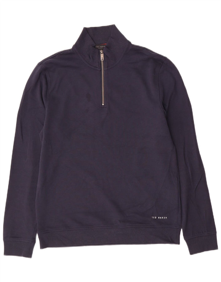 Ανδρικό φούτερ με φερμουάρ Ted Baker, Jumper Μέγεθος 3, Βαμβακερό μπλε ναυτικό