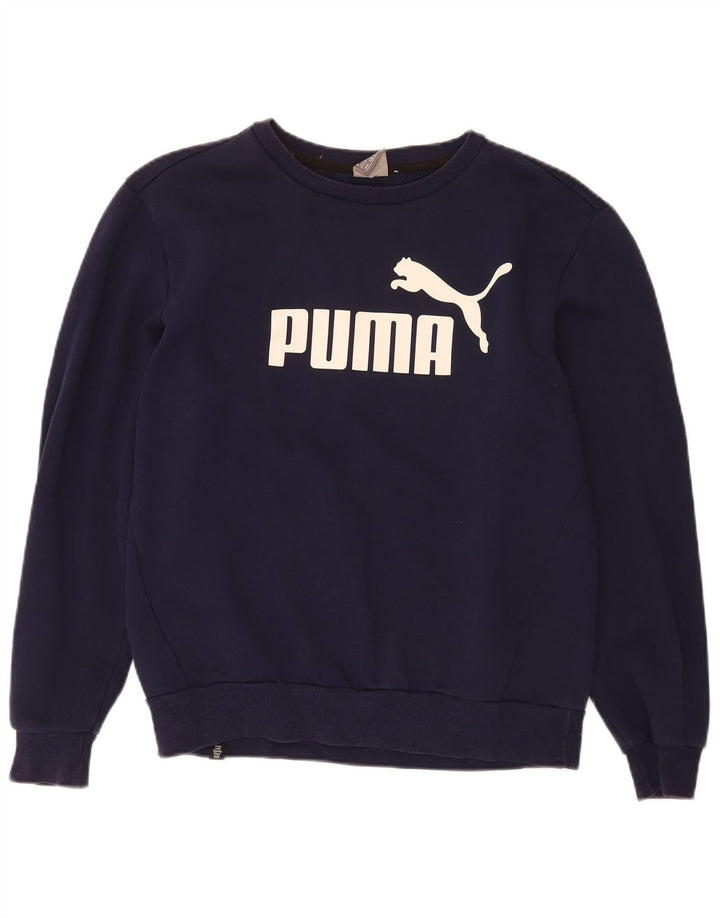 Ανδρικό γραφικό φούτερ Puma Jumper, μεσαίο μπλε βαμβακερό