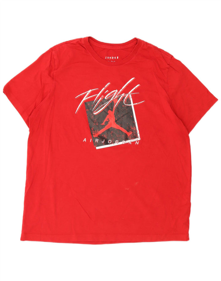 Jordan Ανδρικό γραφικό T-Shirt Top 2XL Red Cotton