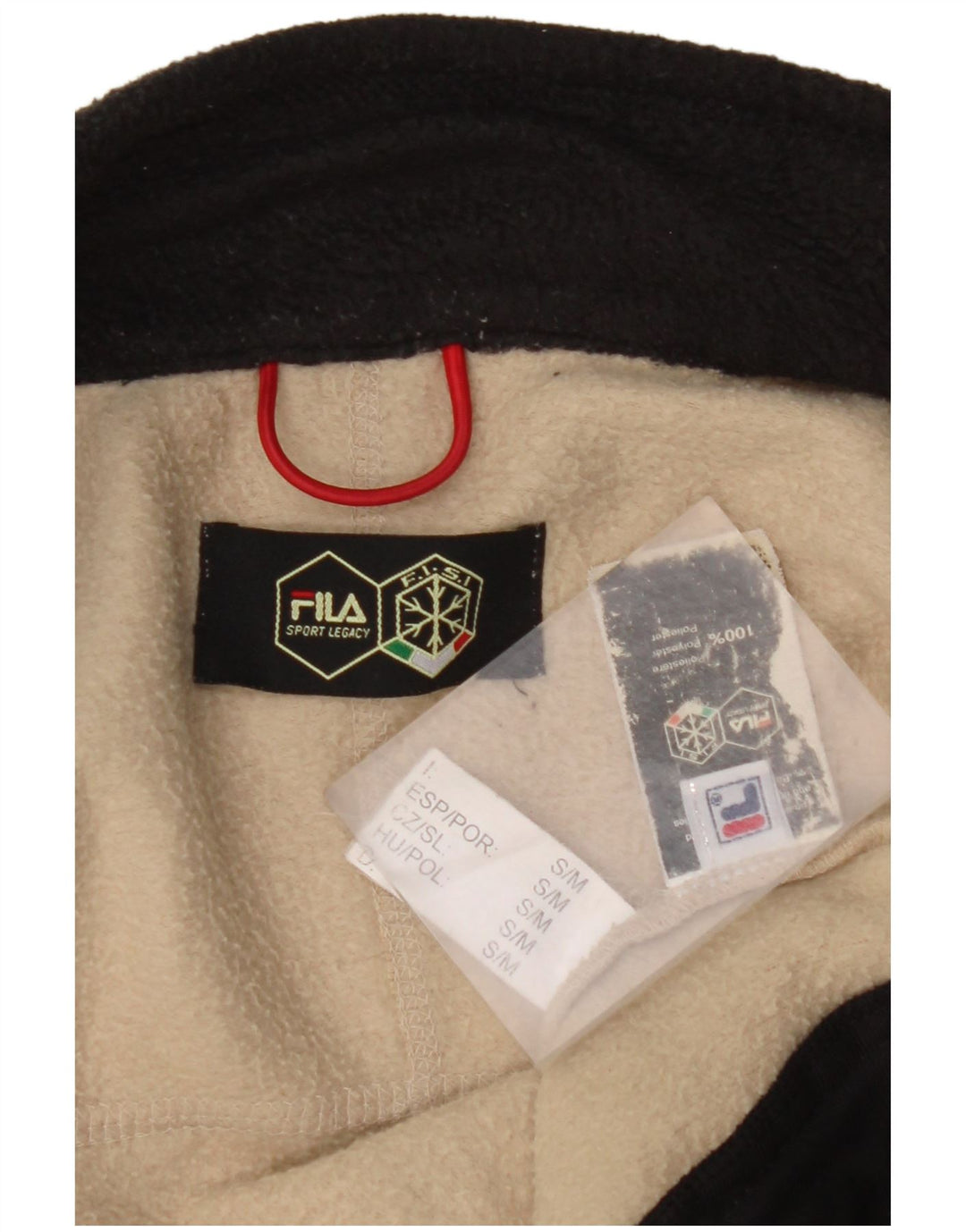 FILA Ανδρικό Fleece Jacket UK 36 Small Beige Colourblock Polyester
