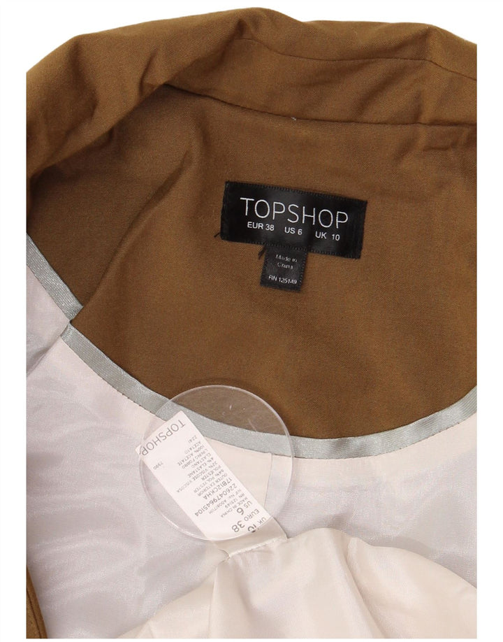 Topshop Γυναικείο Open Oversized Blazer Jacket UK 10 Small Brown Polyester