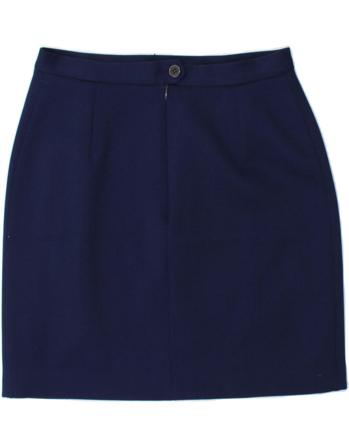 VINTAGE Womens Straight Skirt IT 44 Medium W28 Navy Blue Polyester Vintage Vintage and Second-Hand Vintage from Messina Hembry 
