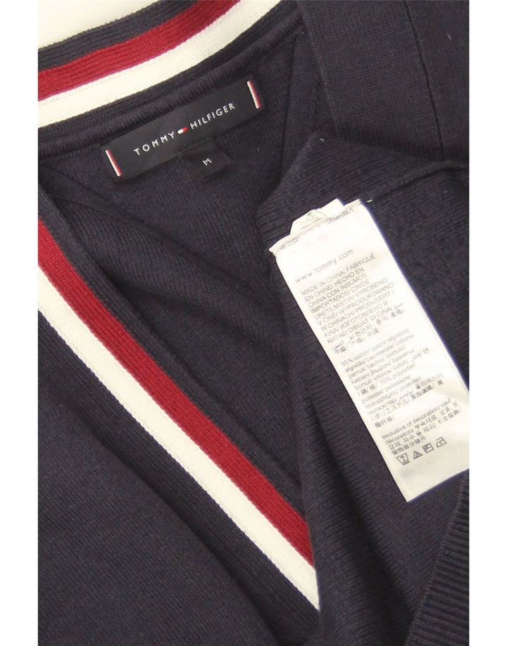 Ανδρικό πουλόβερ με ζακέτα Tommy Hilfiger, μεσαίο ναυτικό, βαμβακερό