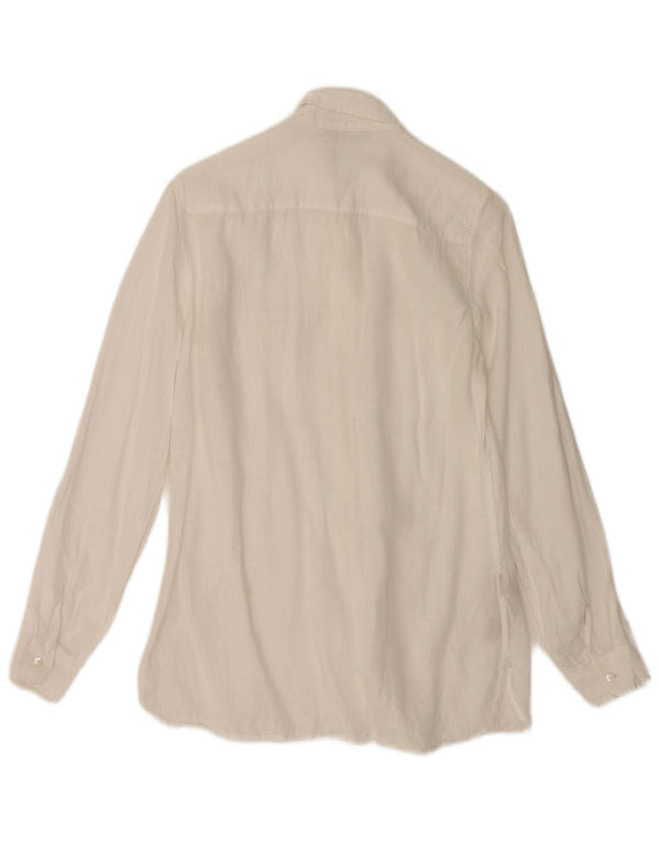 Massimo Dutti Γυναικείο πουκάμισο μεγάλου μεγέθους EU 36 XS Λευκό λινό