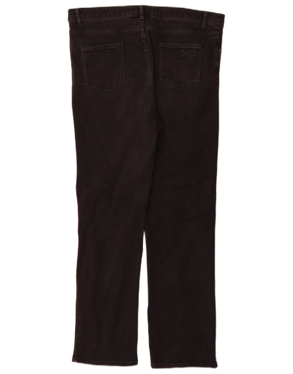 Marks & Spencer Γυναικεία Per Una Straight Jeans UK 16 Large W34 L30 Black