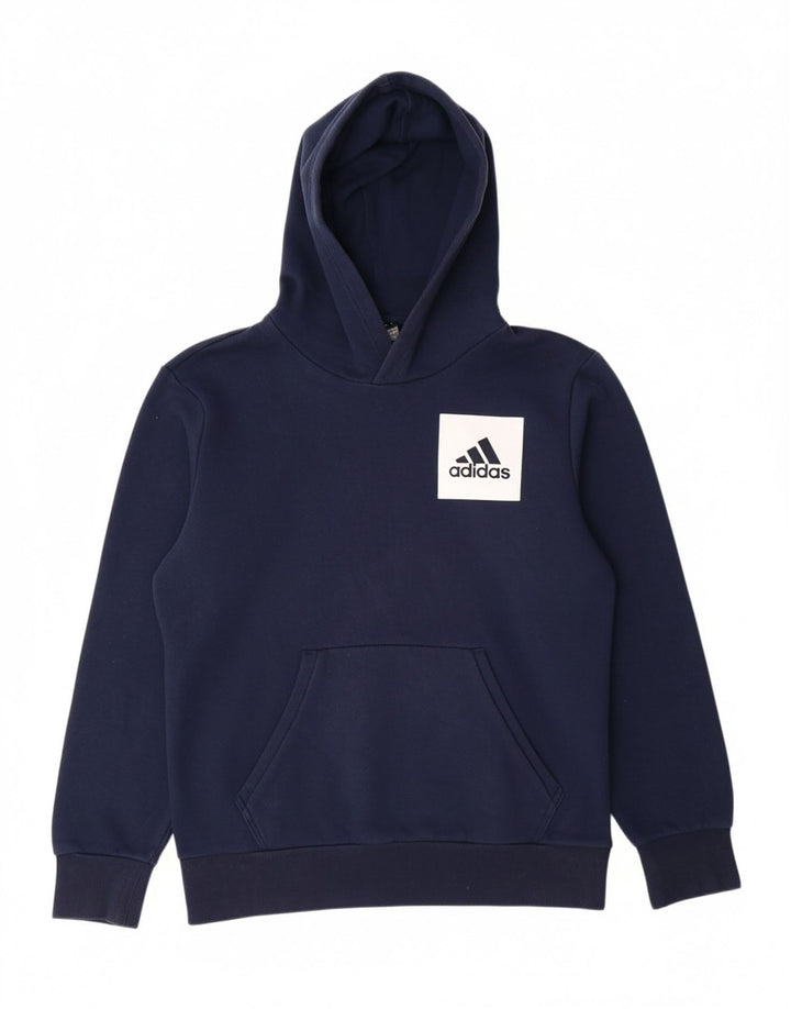 ADIDAS Mens Hoodie Jumper Medium Navy Blue Cotton Vintage Adidas and Second-Hand Adidas from Messina Hembry 