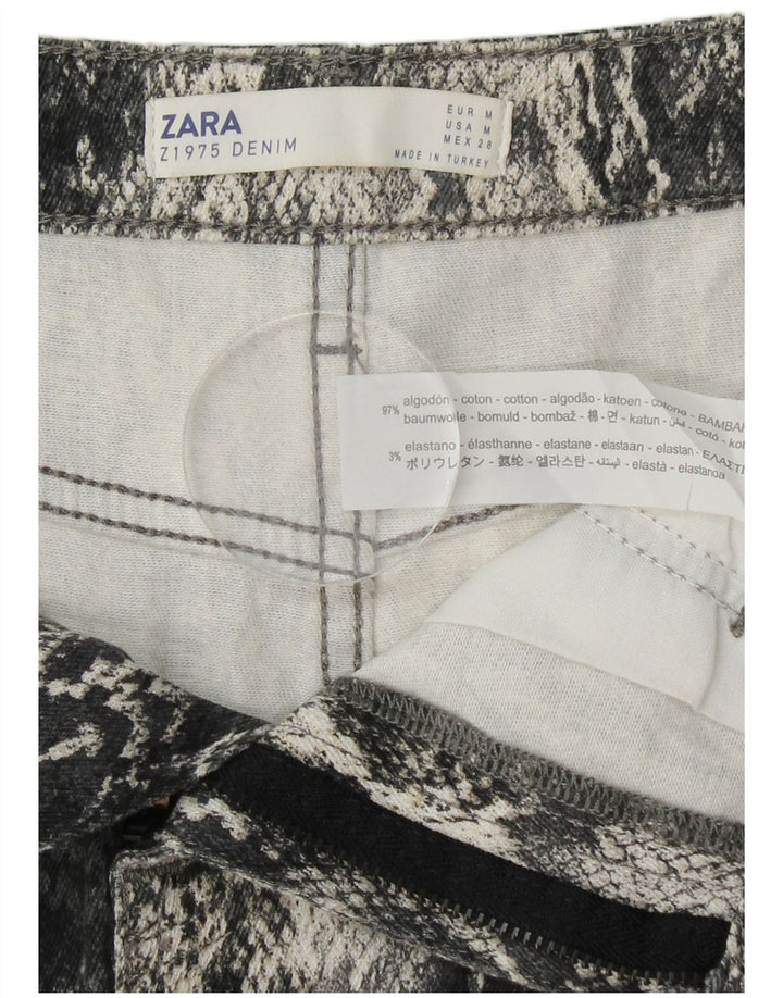 Γυναικεία Μίνι Φούστα ZARA Μεσαίο W30 Γκρι Animal Print Βαμβακερό