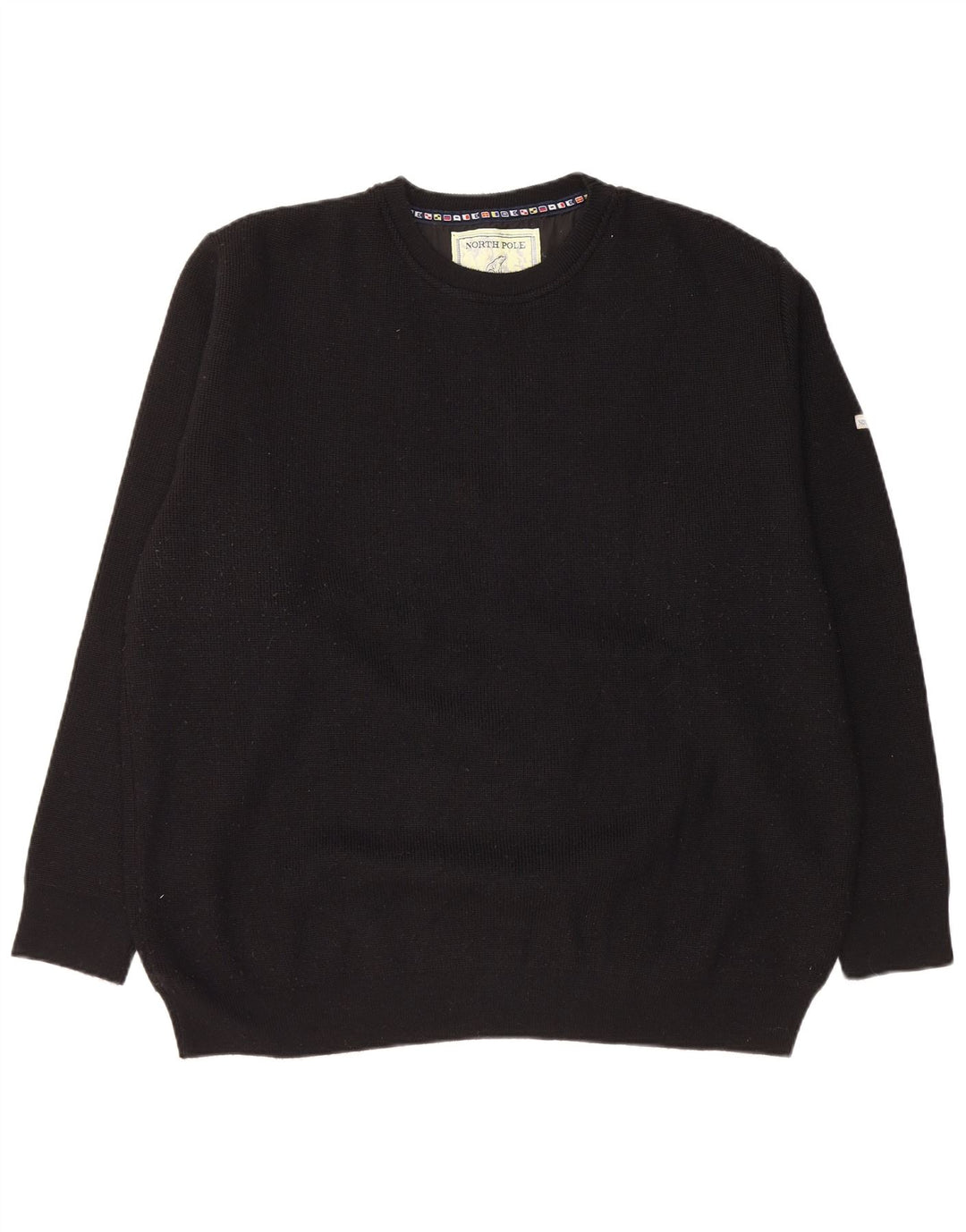 North POLE Ανδρικό πουλόβερ με λαιμόκοψη 2XL μαύρο μάλλινο