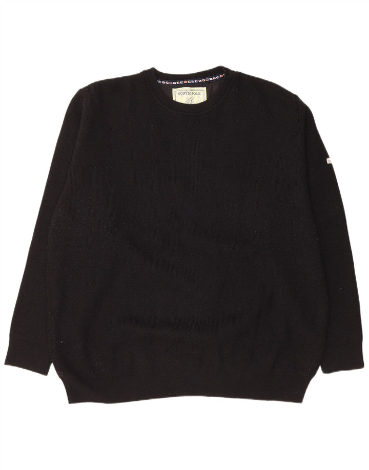 North POLE Ανδρικό πουλόβερ με λαιμόκοψη 2XL μαύρο μάλλινο
