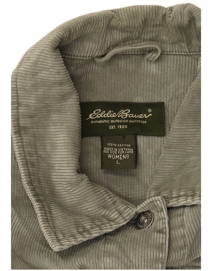 Γυναικείο κοτλέ μπουφάν Eddie Bauer UK 16 μεγάλο πράσινο βαμβακερό