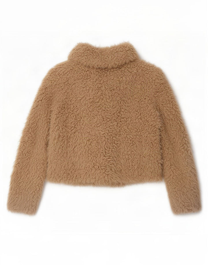 Zara Γυναικείο Teddy Bear Bomber Jacket UK 14 Medium Beige
