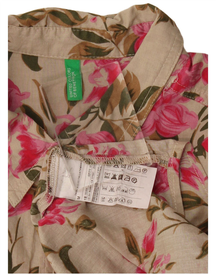 Γυναικείο πουκάμισο Benetton UK 14 Medium Beige Floral Βαμβακερό