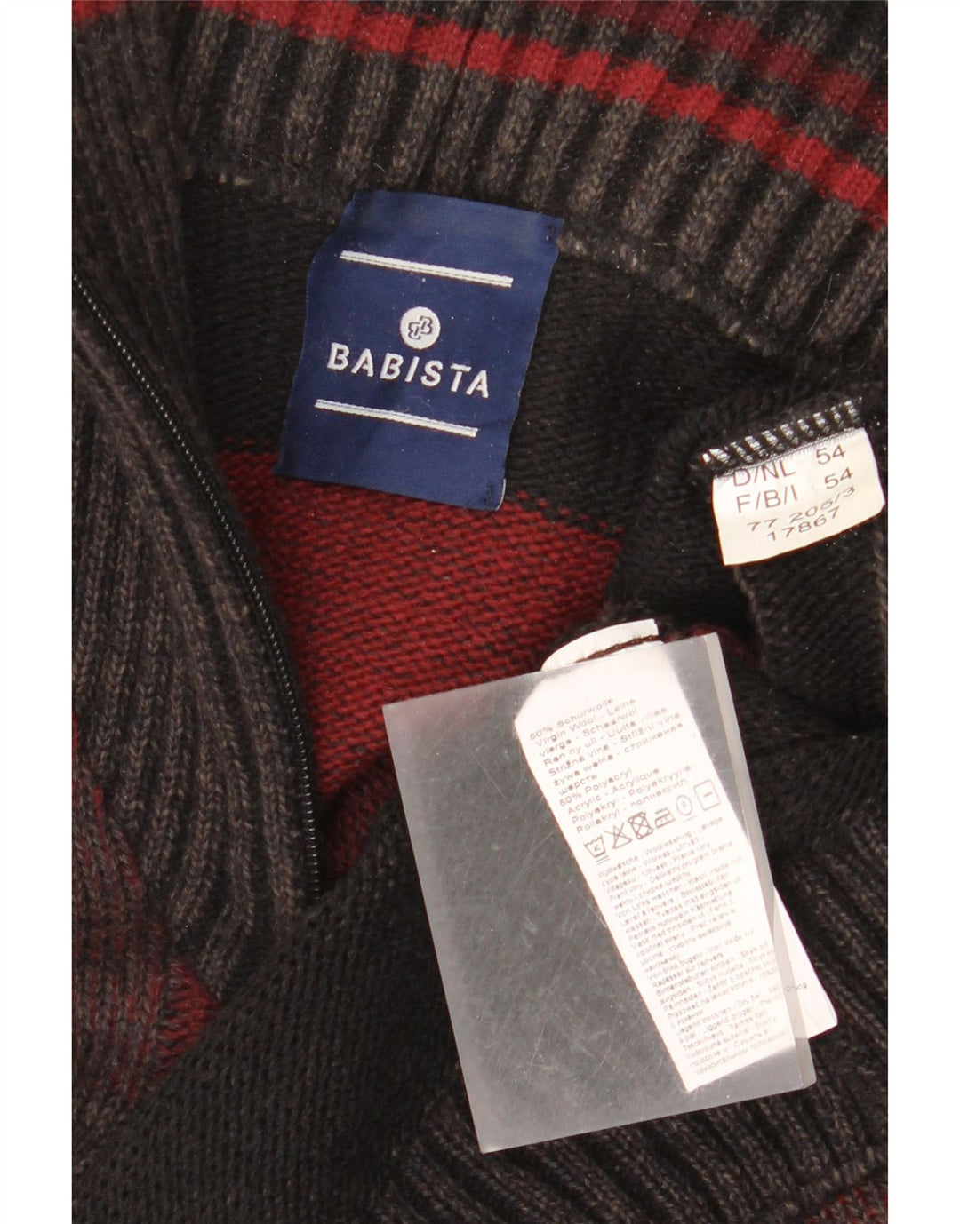 BABISTA Ανδρικό πουλόβερ με φερμουάρ IT 54 XL πολύχρωμο ριγέ