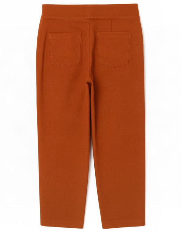 Boden Womens Crop Straight Suit Trousers UK 12 Medium W30 L26 Brown Cotton