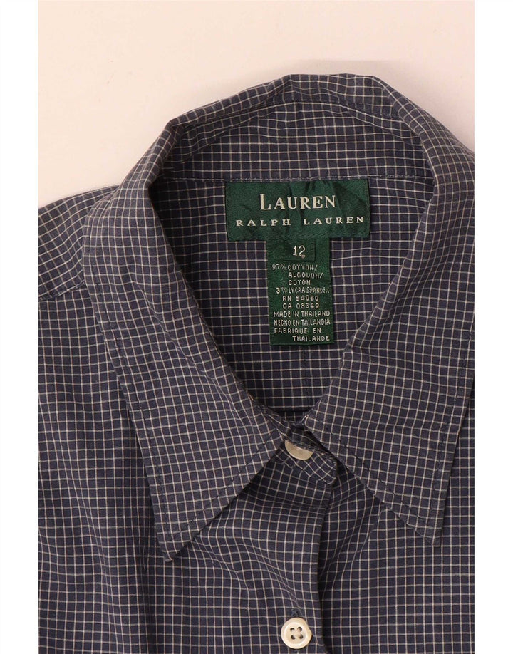 Ralph Lauren Γυναικείο πουκάμισο US 12 Large Navy Blue Check Cotton