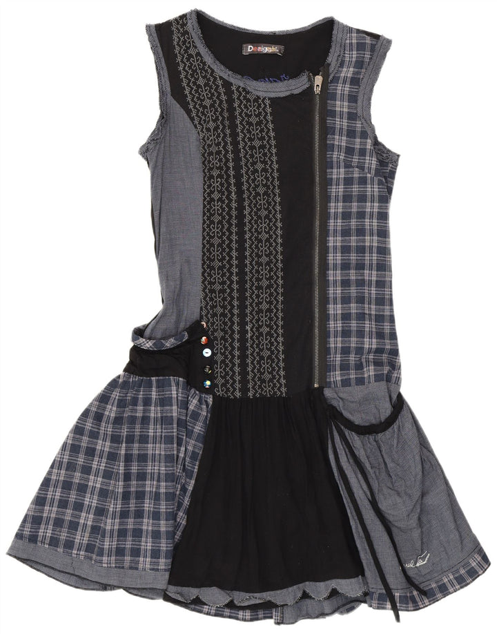 Desigual γυναικείο φόρεμα με πτώση μέσης EU 38 Medium Navy Blue Patchwork