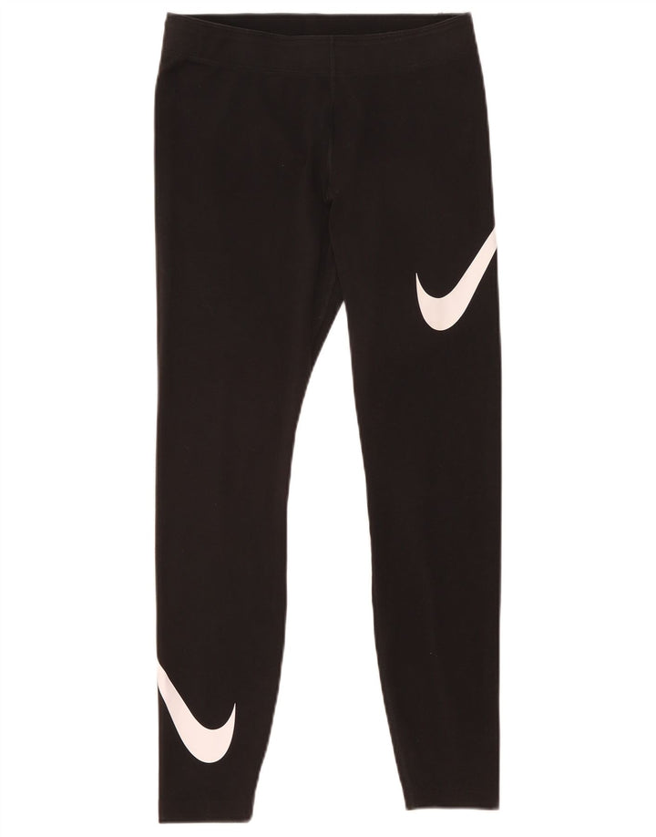 Γυναικεία γραφικά κολάν Nike UK 12 μεσαίο μαύρο βαμβακερό