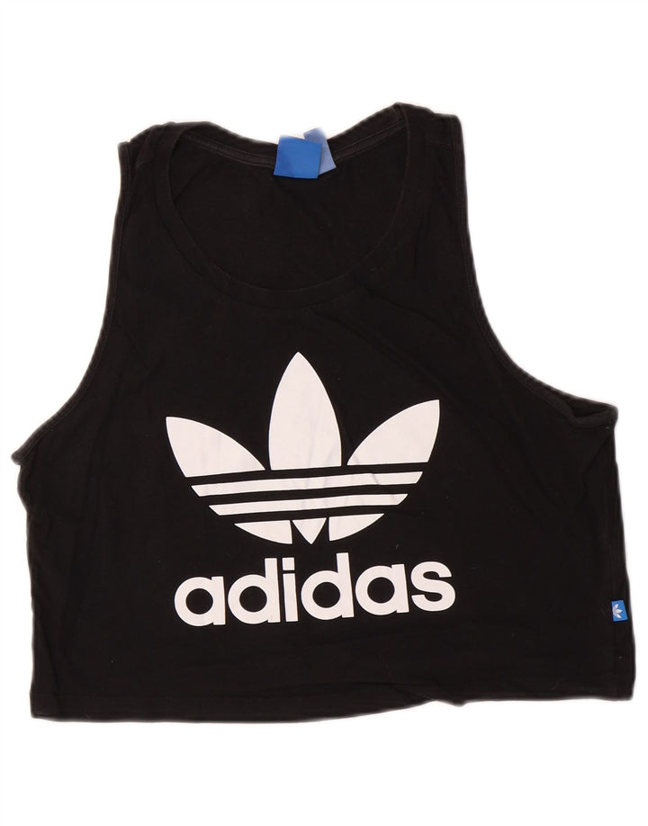 Adidas Γυναικείο Crop Graphic Vest Top UK 12 Medium Black