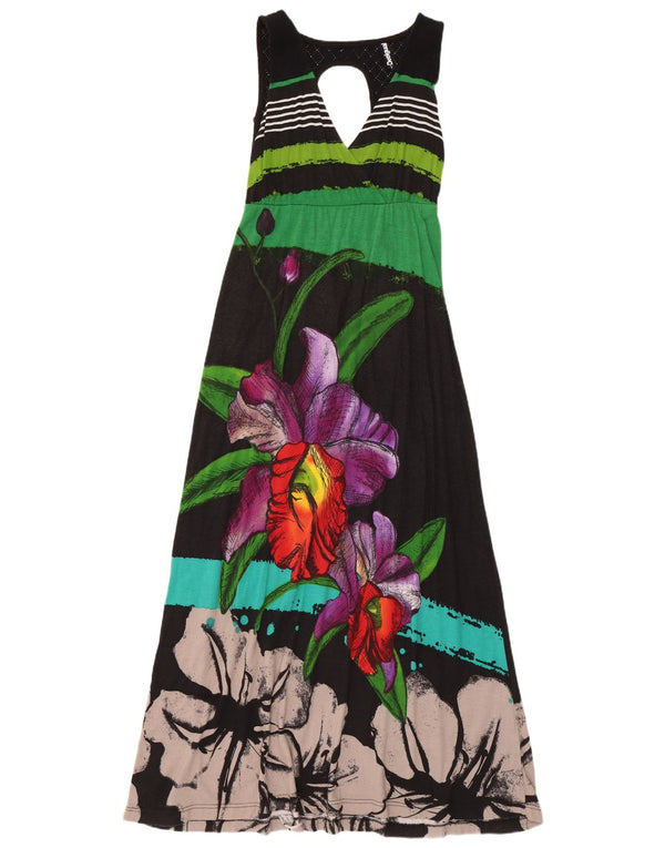 Desigual Γυναικείο Αμάνικο Maxi Φόρεμα UK 8 Small Black Floral