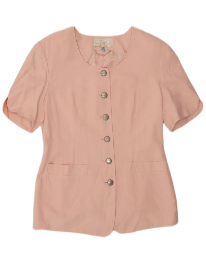 APART Γυναικείο κοντομάνικο σακάκι 6 κουμπιών UK 12 Medium Pink