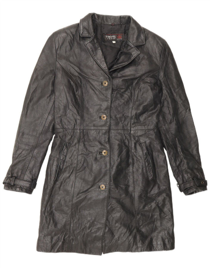 Vimapel Γυναικείο Δερμάτινο Παλτό UK 10 Small Black Classic