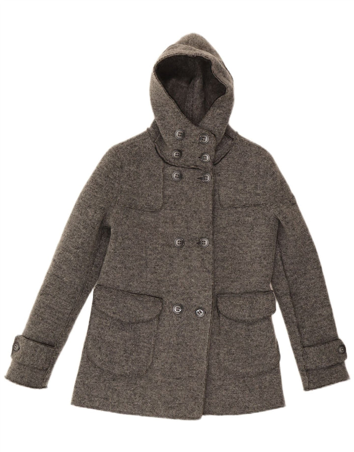 Γυναικείο Gas Hooded Pea Coat UK 14 Medium Grey Wool