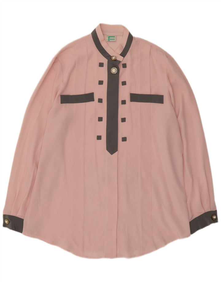 Frankenwalder Γυναικείο πουκάμισο μπλούζα EU 42 Large Pink Colourblock Polyester