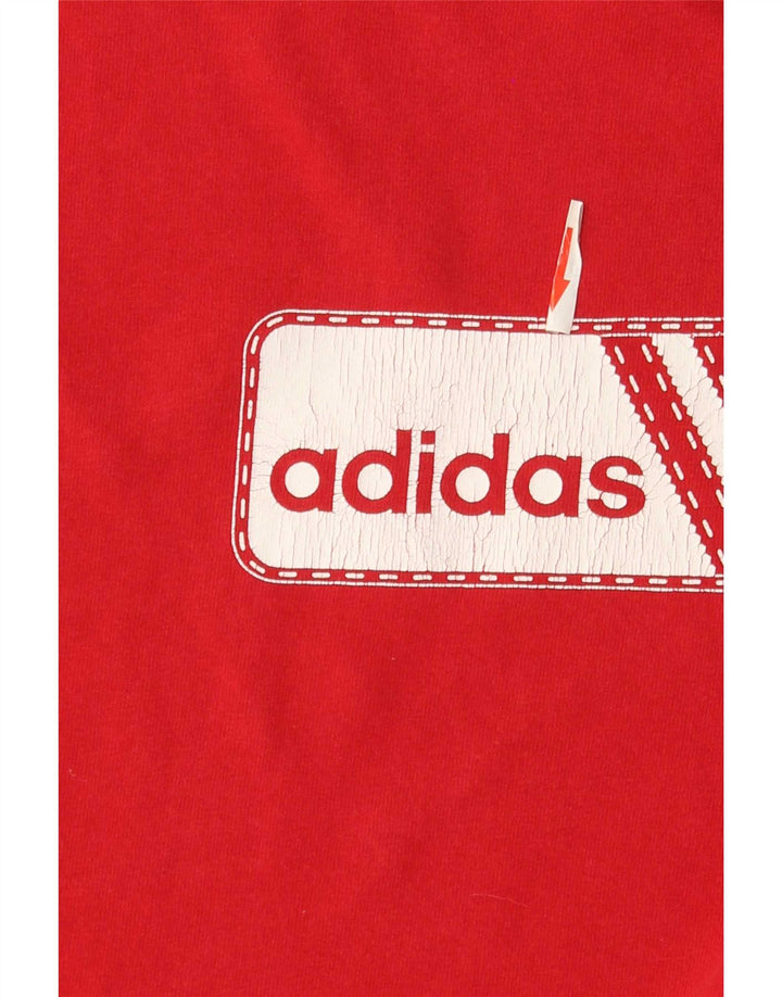 Ανδρικό γραφικό T-Shirt Adidas Top Μεσαίο κόκκινο βαμβακερό