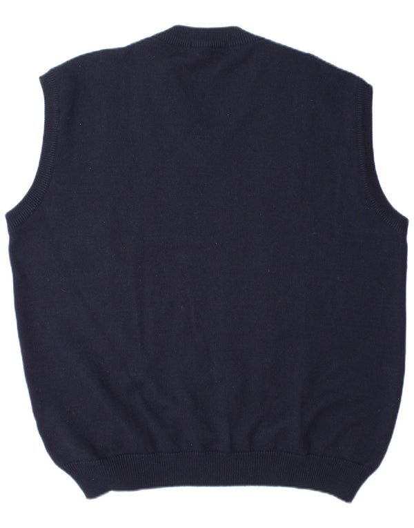 Frank Alexs ανδρικό γιλέκο Tank Top IT 58 2XL Navy Blue ριγέ μαλλί