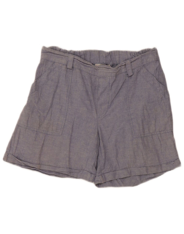 Λινά Γυναικεία Casual Σορτς UK 10 Small W30 Μπλε λινό