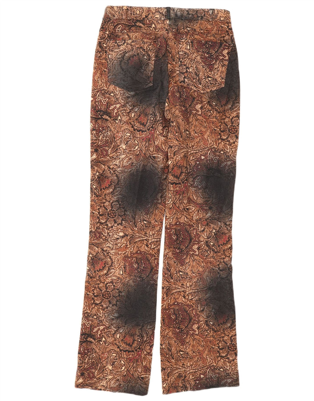 GIANI FEROTI Γυναικείο ίσιο casual παντελόνι Small W26 L30 Brown Paisley