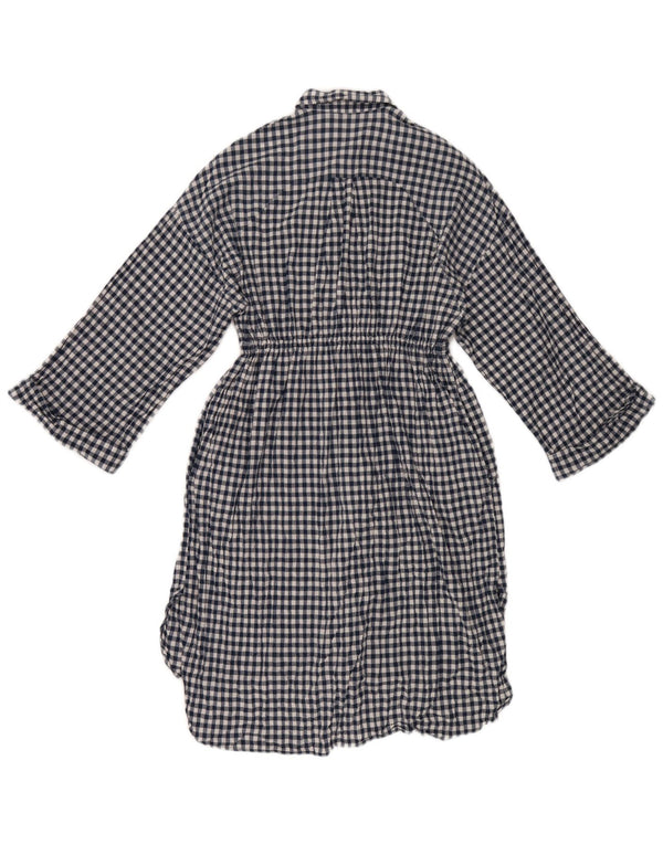 Zara Γυναικείο μακρυμάνικο μπλουζάκι φόρεμα UK 10 Small Blue Check