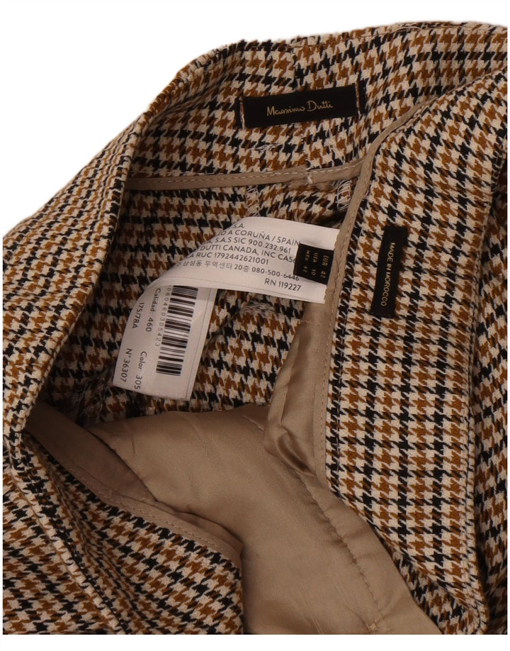 Massimo Dutti Γυναικείο παντελόνι Chino EU 42 Large W32 L32 Brown Houndstooth