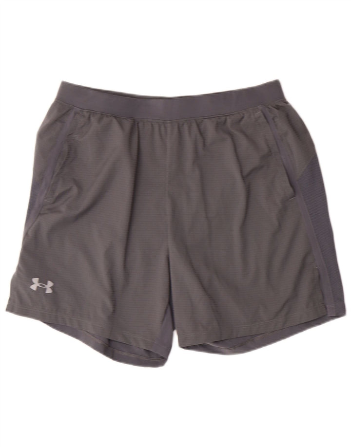 UNDER ARMOUR Mens Graphic Sport Shorts Large  Grey Polyester