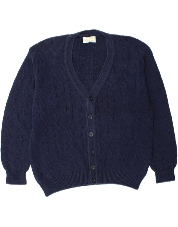 BENETTON Ανδρικό πουλόβερ ζακέτα Loose Fit Small Navy Blue βαμβακερό