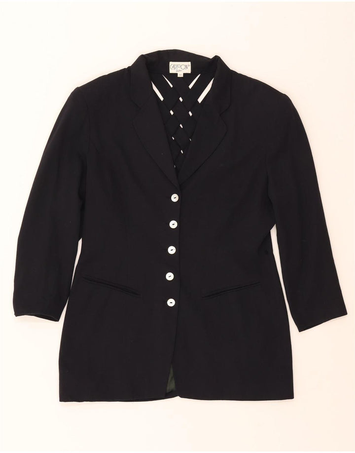 CARTOON Womens 3/4 Sleeve Blazer Jacket EU 40 Medium Navy Blue Vintage Cartoon and Second-Hand Cartoon from Messina Hembry 