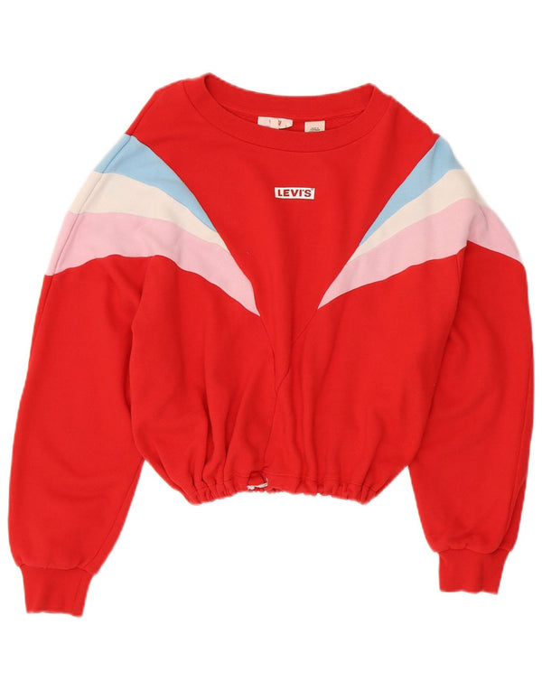 LEVI'S Γυναικεία φούτερ μεγάλου μεγέθους Jumper UK 10 Small Red Colourblock