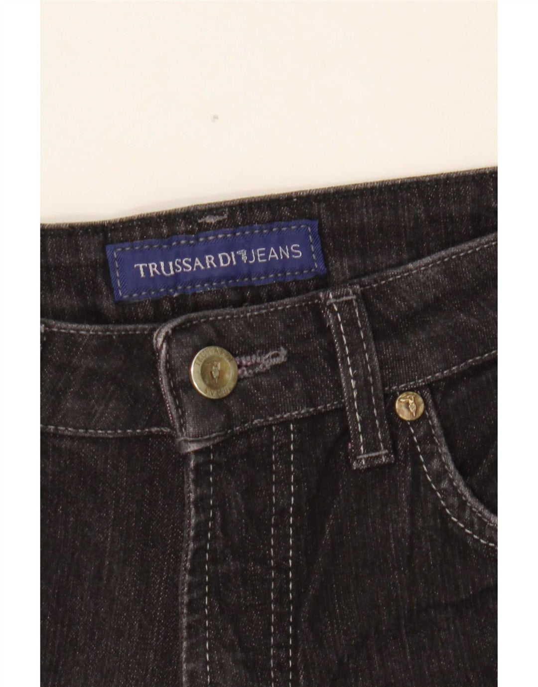 Γυναικείο τζιν Trussardi ίσιο W28 L29 μαύρο βαμβακερό