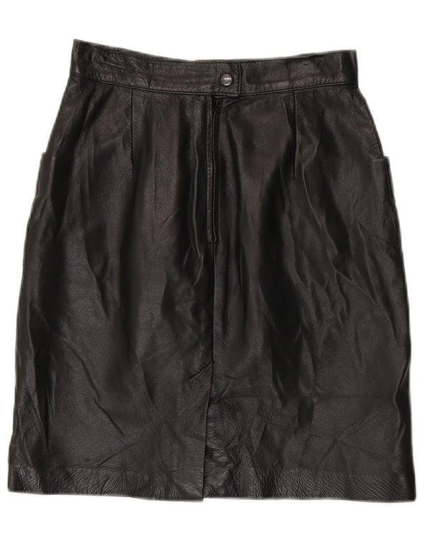 Vintage Γυναικεία Ψηλόμεση Δερμάτινη Φούστα IT 42 Medium W24 Μαύρη