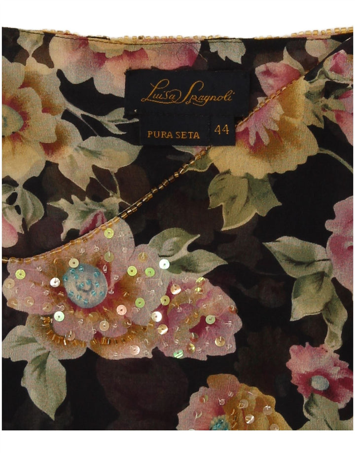 Luisa Spagnoli Γυναικεία Μπλούζα Off Shoulder Top IT 44 Medium Black Floral