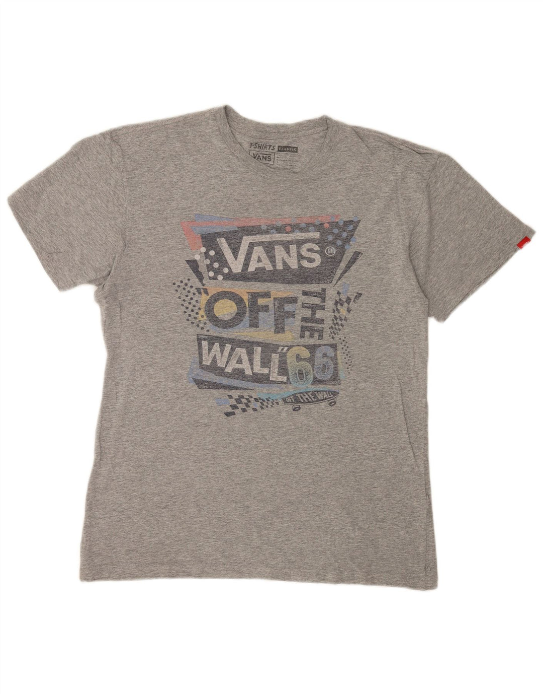 Ανδρικό γραφικό T-Shirt Vans Τοπ μεσαίου γκρι βαμβακερό