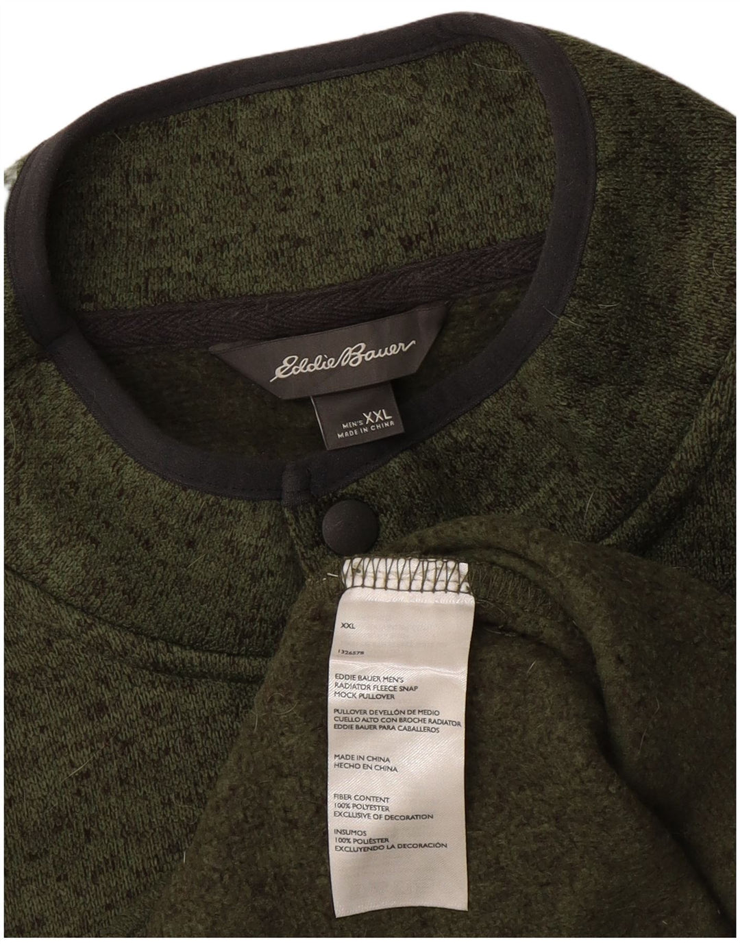 Ανδρική μπλούζα με λαιμόκοψη Eddie Bauer Jumper 2XL με πράσινη λυγισμένη πολυεστέρα