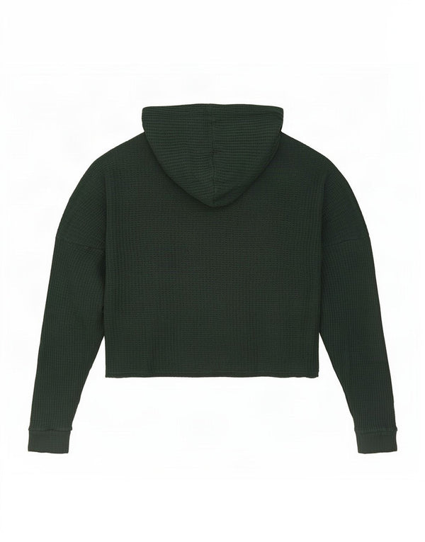 Topshop Γυναικείο Oversized Hooded Crop Top UK 16 Large Green Viscose