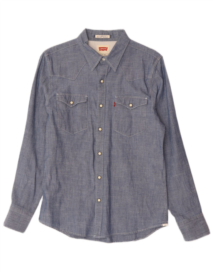 Ανδρικό πουκάμισο Levi's Slim Fit Μικρό μπλε βαμβακερό