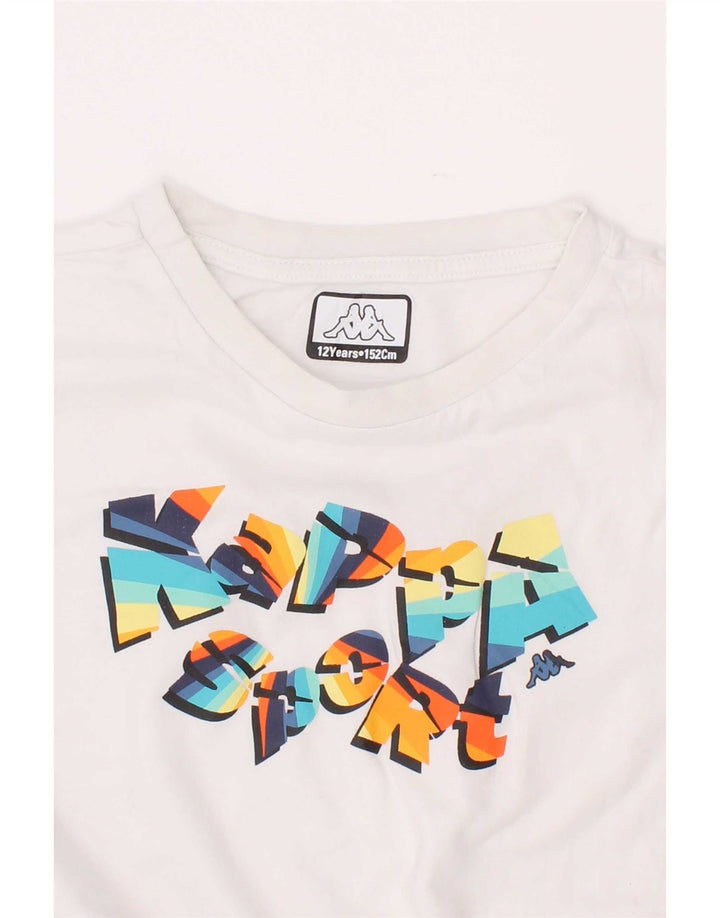 Kappa Boys Graphic T-Shirt Top 11-12 Years Λευκό