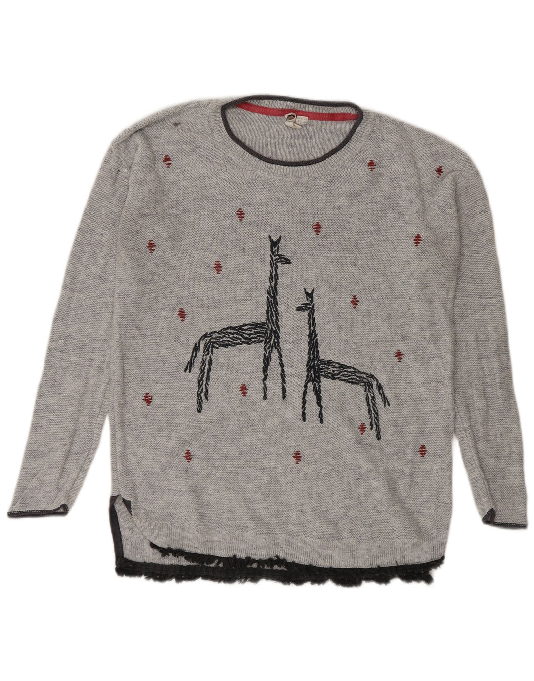 White Stuff Γυναικείο πουλόβερ Longline Boat Neck Jumper UK 10 Small Grey